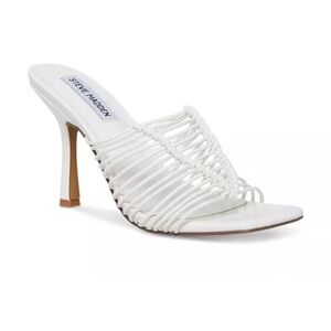 Steve Madden Strappy Cage High Heel White Sandals